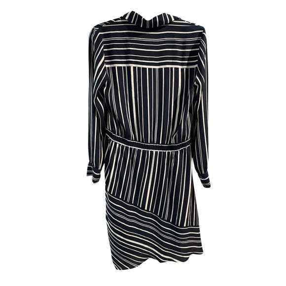 Vince Camuto Navy‎ and White Striped Long Sleeve Dress - Picture 4 of 9